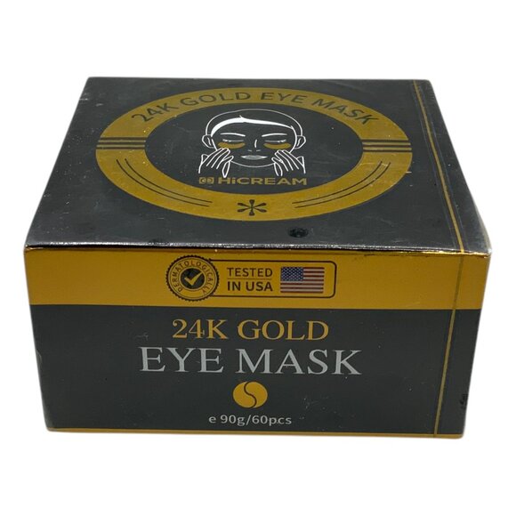 24K Gold Eye Mask For Puffy Eyes - HiCream Rejuvenating Treatment 60 Pcs - Picture 1 of 6